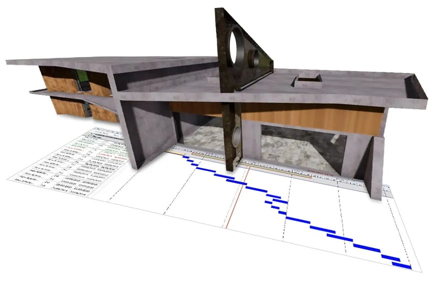4D BIM scheduling simulation improving construction planning.