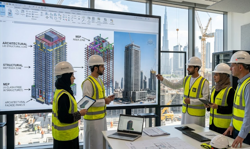 3D BIM model visualization in Autodesk Revit.