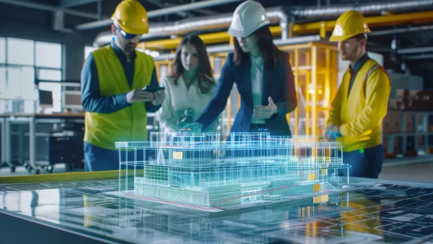 Integrated BIM collaboration workflow connecting multiple construction disciplines.