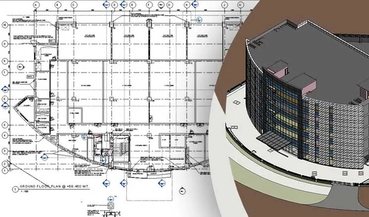 Architectural, structural, and MEP BIM models combined into one coordinated project.