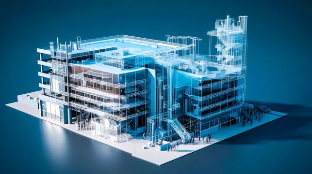 Site engineers using BIM models to coordinate construction activities.